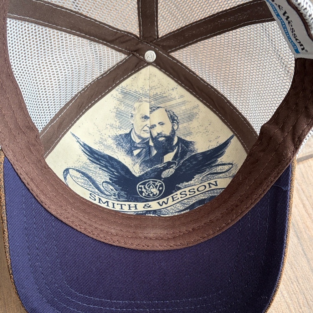 Navy and Brown Smith & Wesson Snap Back Trucker Hat - Picture 4 of 6